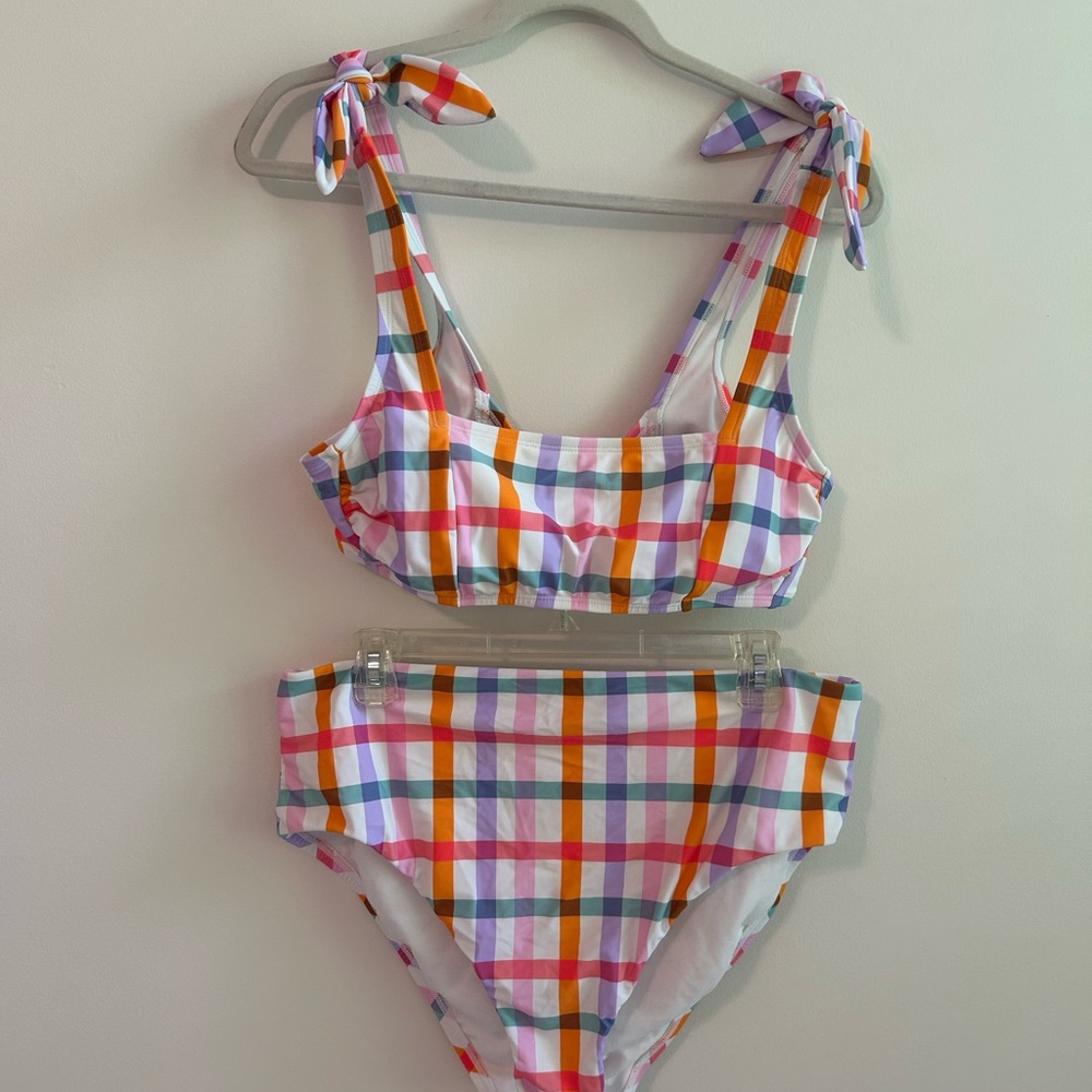 Shade & Shore Multicolor Plaid Bikini Set